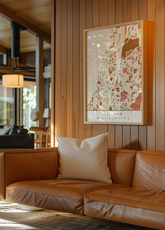 Black Maps Earth Tones 87 Poster