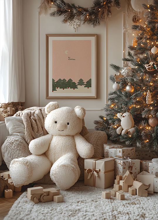 Magical snowfall in the forest Poster