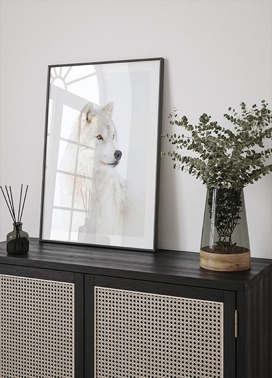 Portrait of an Arctic Wolf Poster