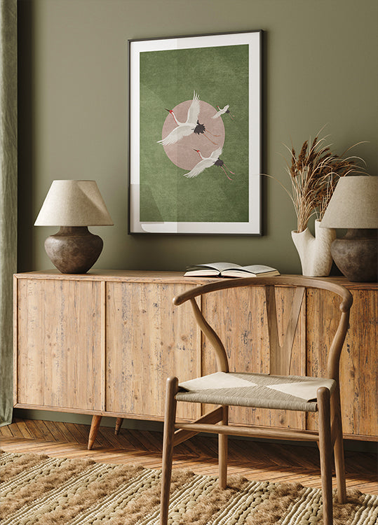 Cranes in Flight Poster