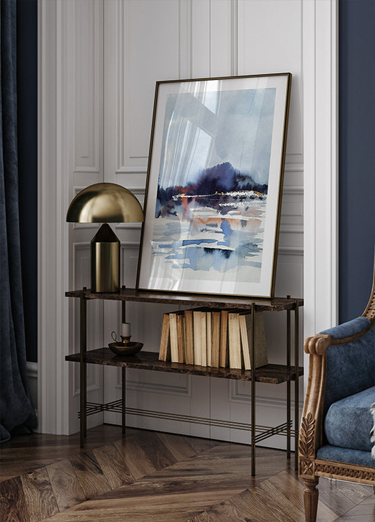 Misty Lake Reflections Poster