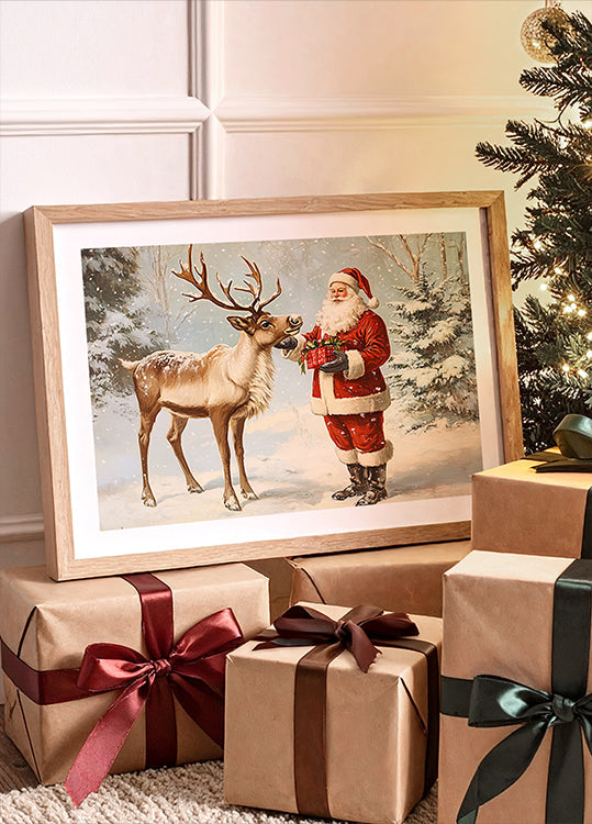 Pictufy Santa and Reindeer Poster