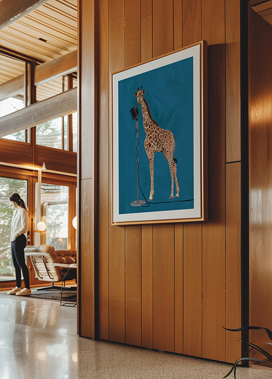 Giraffe Microphone Pink 2 01 Poster