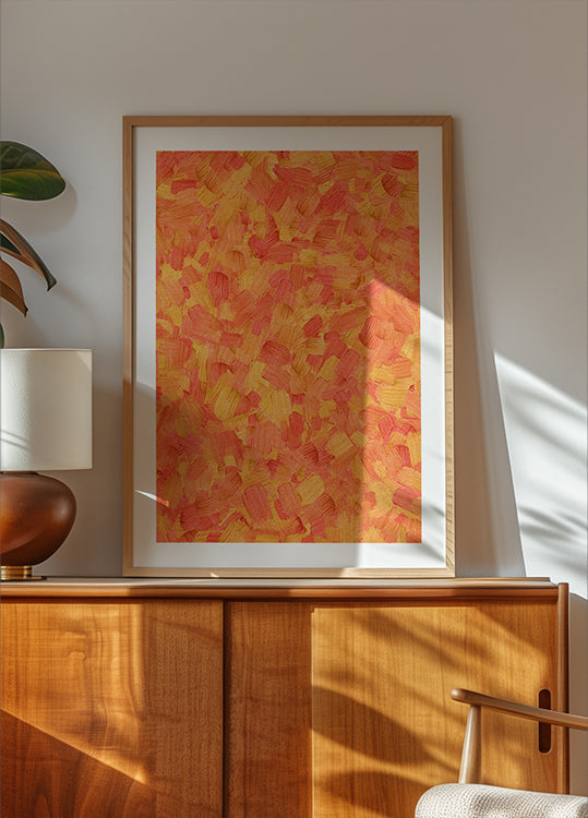 Brushstrokes Orange Poster