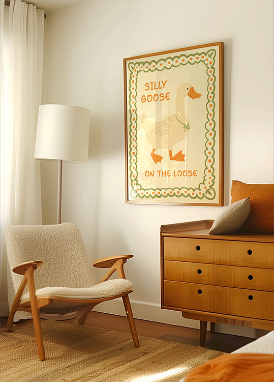 Silly Goose on the Loose illustration Poster