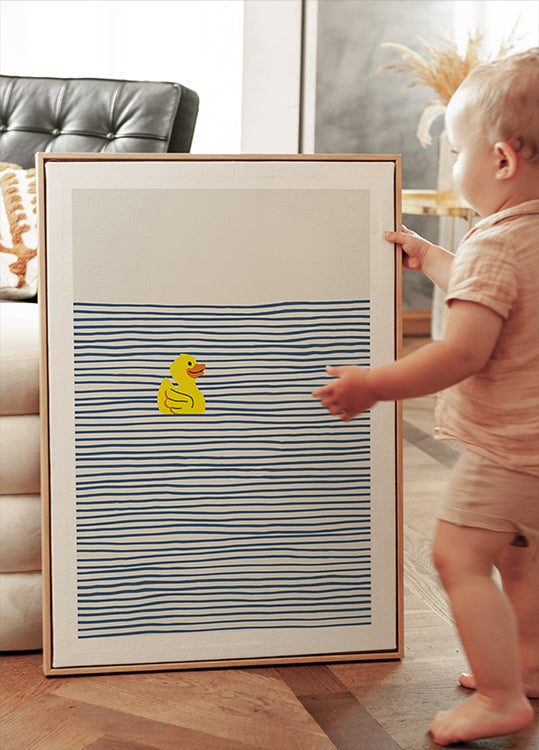 Yellow Duck Afloat Poster