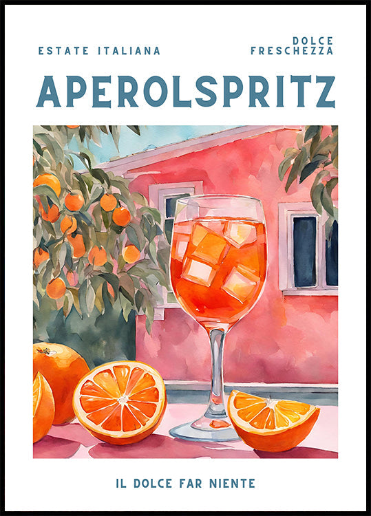 Aperol Spritz, Aquarell, Fresh Plakat - Posterbox