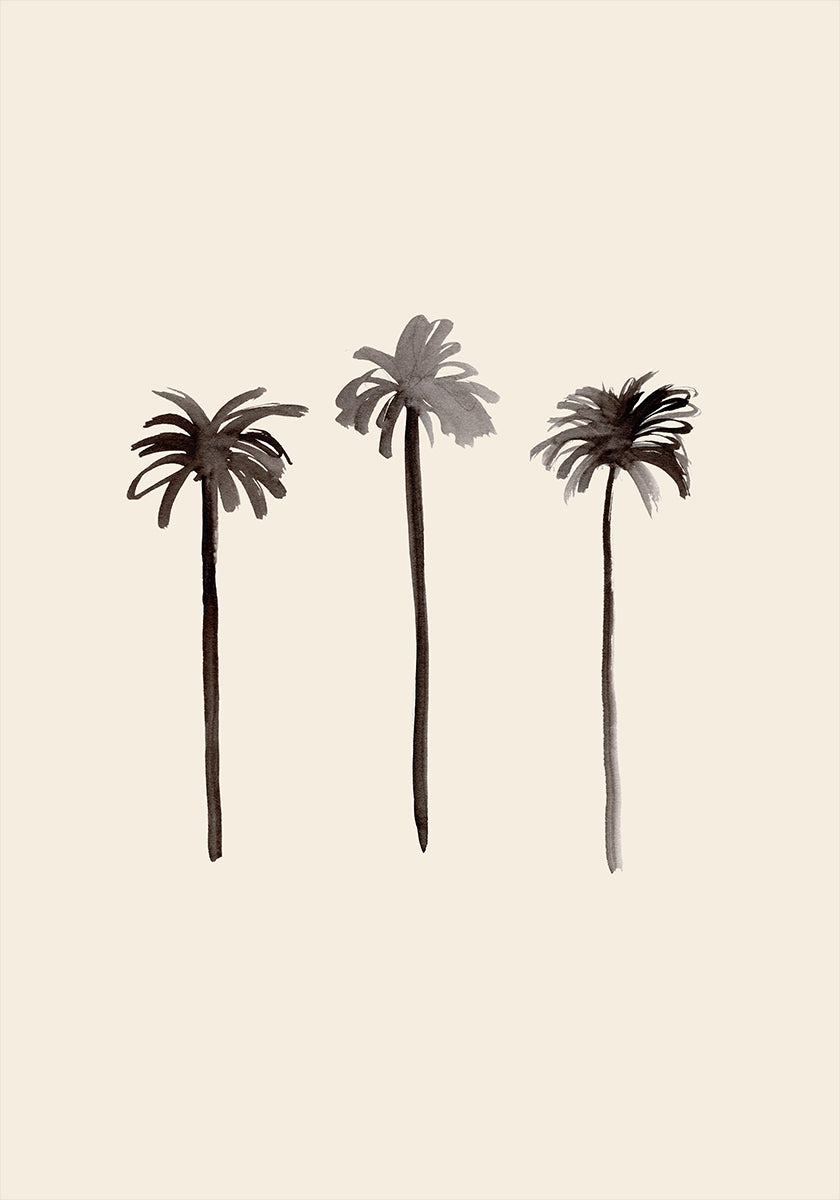 Palm Trees Ink Poster