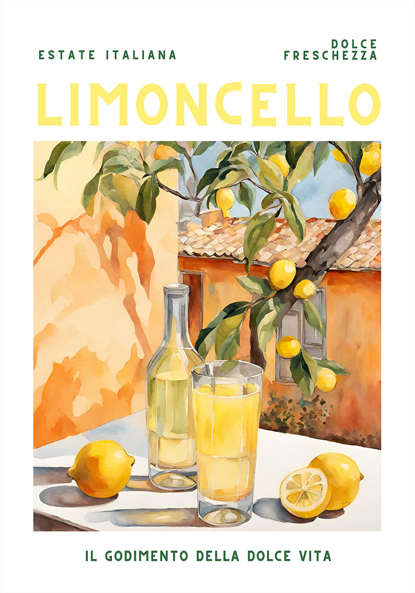 Limoncello, Watercolor, Fresh Poster