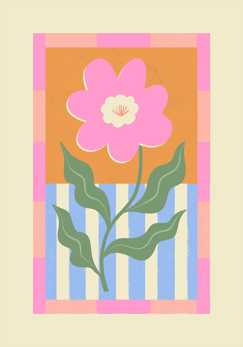 Pink Abstract Flower Poster
