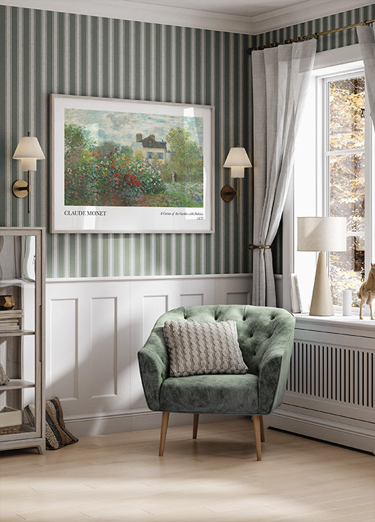 A Corner of the Garden with Dahlias Poster - Posterbox.dk