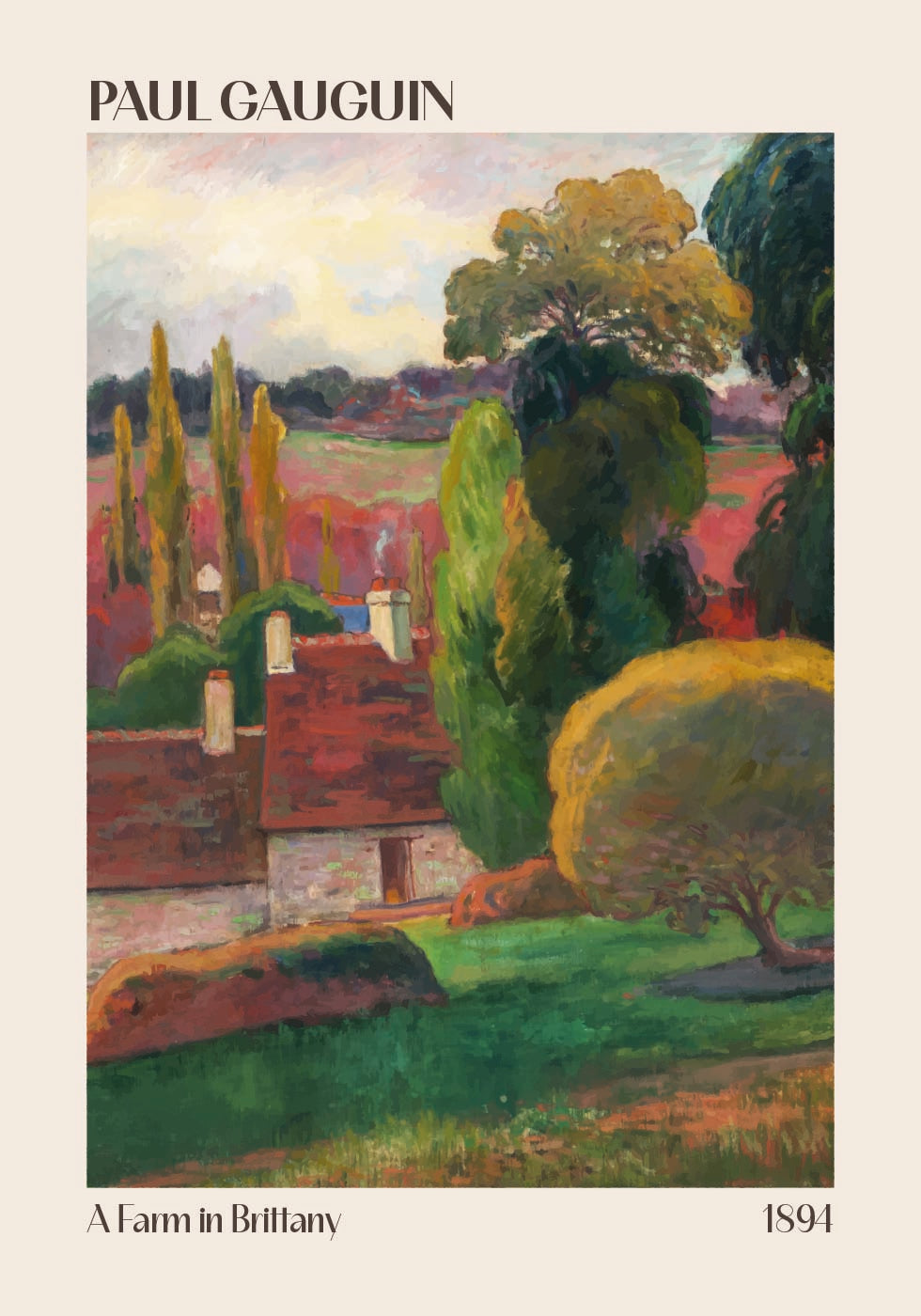 A Farm in Brittany, Paul Gauguin 1894 Poster - Posterbox.dk