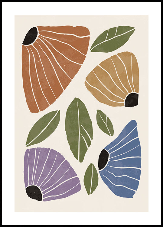 Abstract Flowers Poster - Posterbox.dk