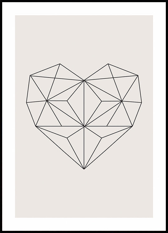 Abstract Geometric Heart Poster - Posterbox.dk