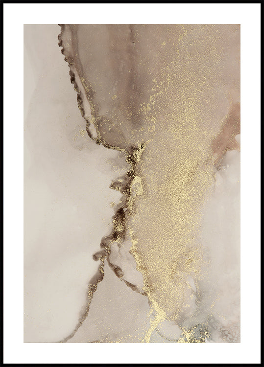 Abstract Gold Flow Poster - Posterbox.dk