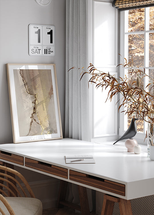 Abstract Gold Flow Poster - Posterbox.dk