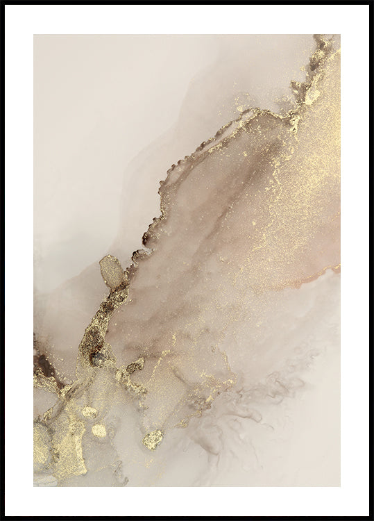 Abstract Gold Splash Poster - Posterbox.dk