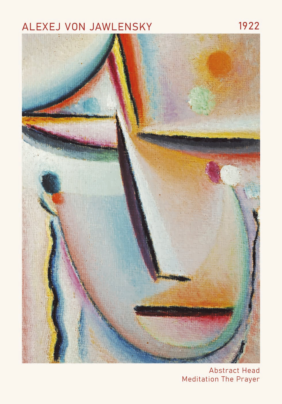 Abstract Head, Meditation The Prayer, Alexej Von Jawlensky 1922 Poster - Posterbox.dk