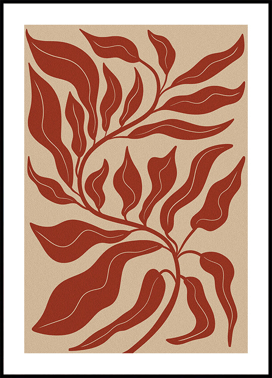 Abstract Red Leaf Poster - Posterbox.dk