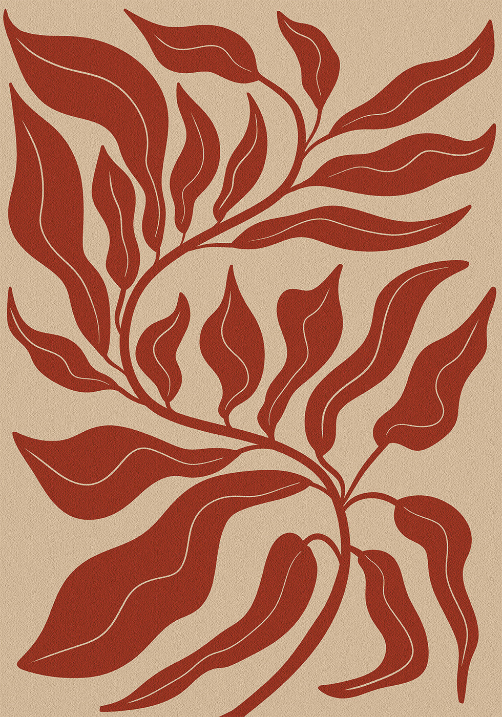 Abstract Red Leaf Poster - Posterbox.dk