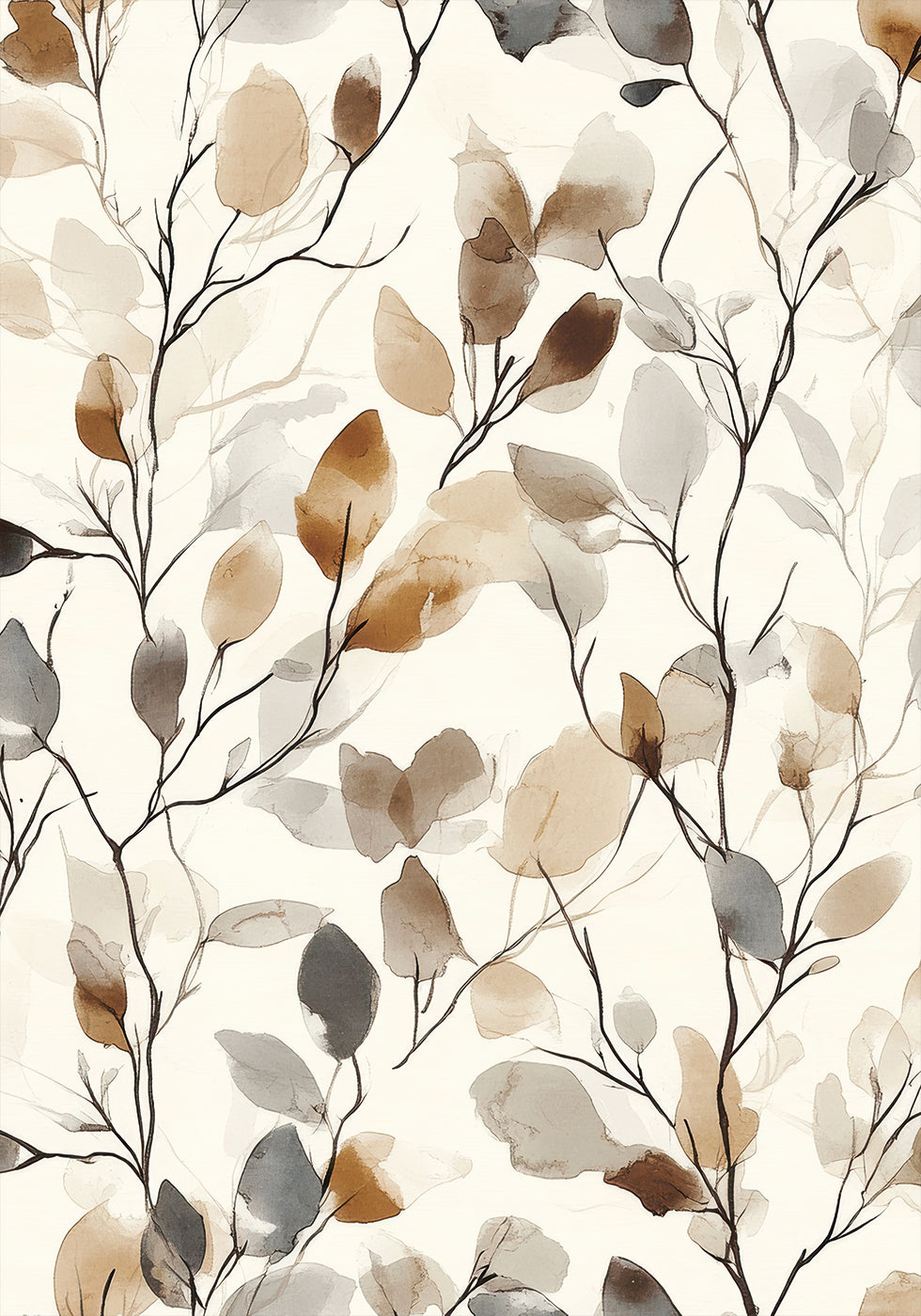 Abstract Watercolor Leaves Poster - Posterbox.dk