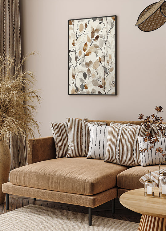 Abstract Watercolor Leaves Poster - Posterbox.dk