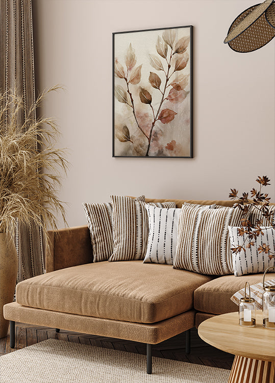 Abstract Watercolor Leaves Poster - Posterbox.dk