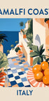 Amalfi Coast Print, Italy Travel Poster, Citrus Terrace Art, Mediterranean Summer Poster - Posterbox.dk
