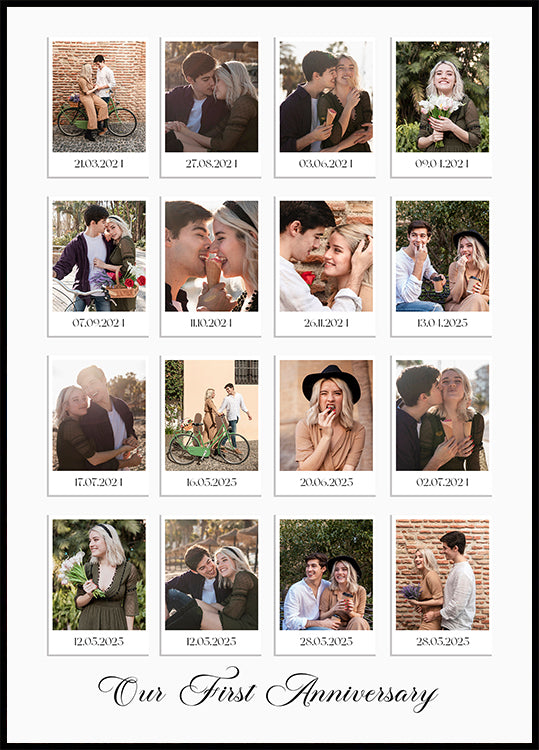 Anniversary Memories, Romantic Photo Collage Poster - Posterbox.dk