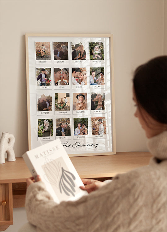 Anniversary Memories, Romantic Photo Collage Poster - Posterbox.dk