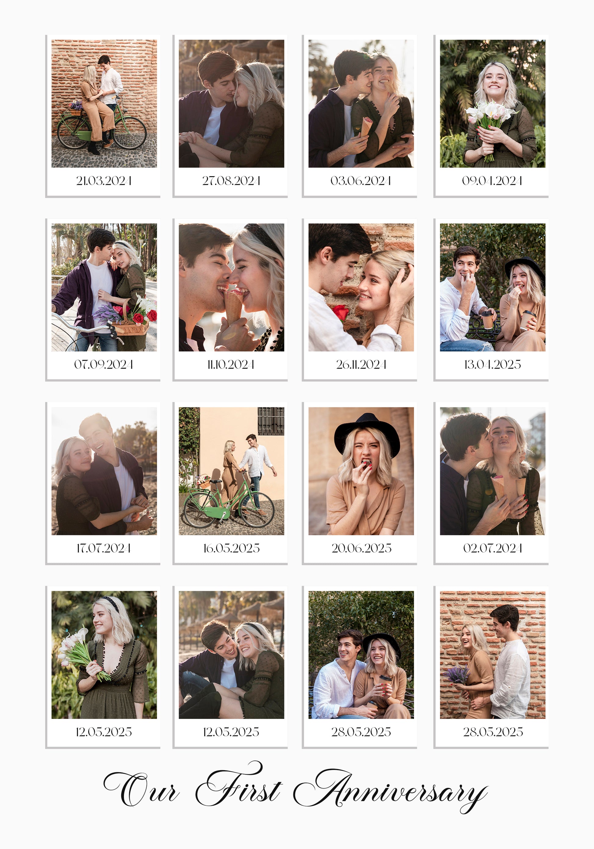Anniversary Memories, Romantic Photo Collage Poster - Posterbox.dk