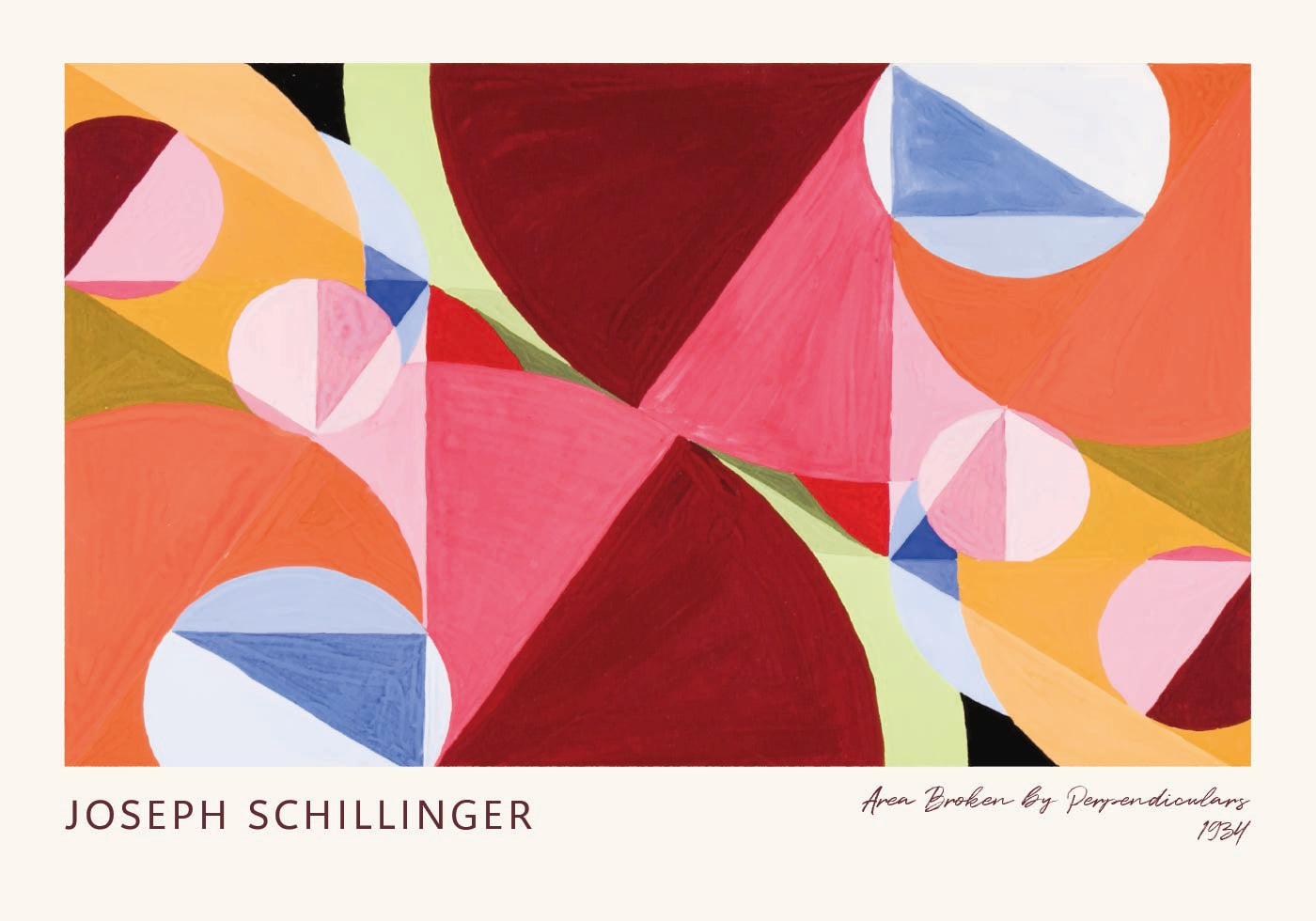 Area Broken By Perpendiculars Geometric Abstract Art by Joseph Schillinger 1934 Poster - Posterbox.dk