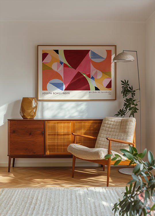 Area Broken By Perpendiculars Geometric Abstract Art by Joseph Schillinger 1934 Poster - Posterbox.dk
