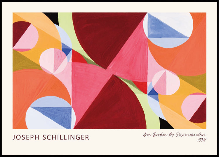 Area Broken By Perpendiculars Geometric Abstract Art by Joseph Schillinger 1934 Poster - Posterbox.dk