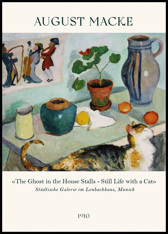 August Macke, Still Life with a Cat Poster - Posterbox.dk