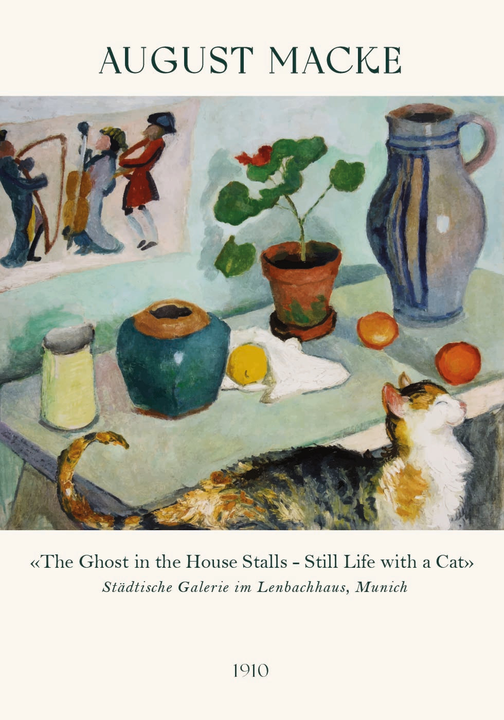 August Macke, Still Life with a Cat Poster - Posterbox.dk