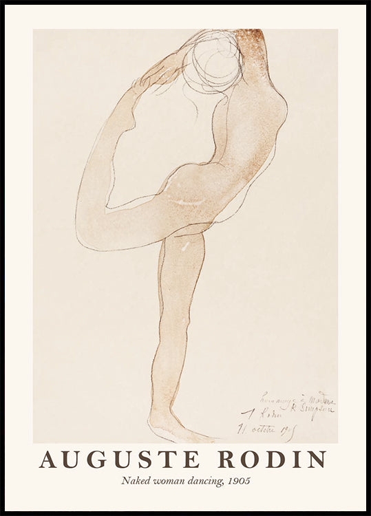 Auguste Rodin, Naked Woman Dancing Poster - Posterbox.dk