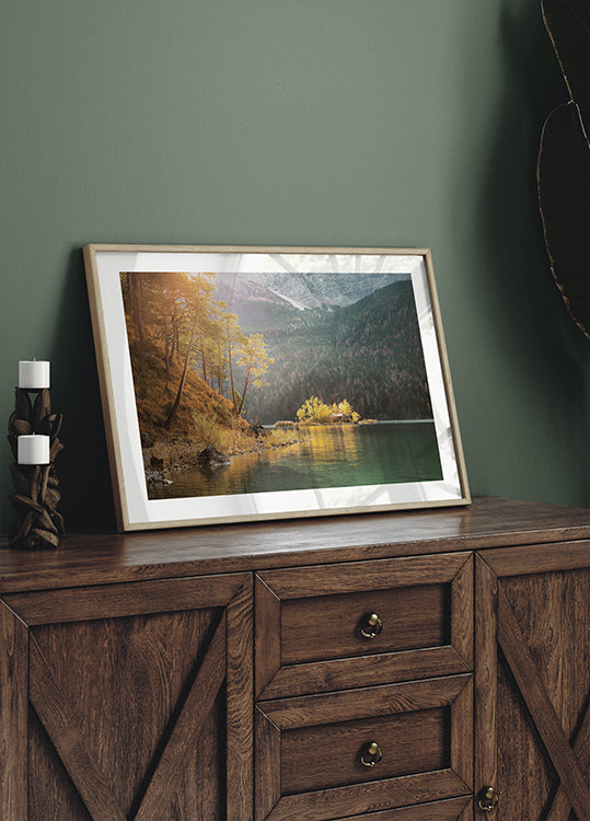 Autumn Morning by the Lake Poster - Posterbox.dk