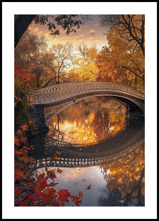 Autumn Park Bridge Poster - Posterbox.dk