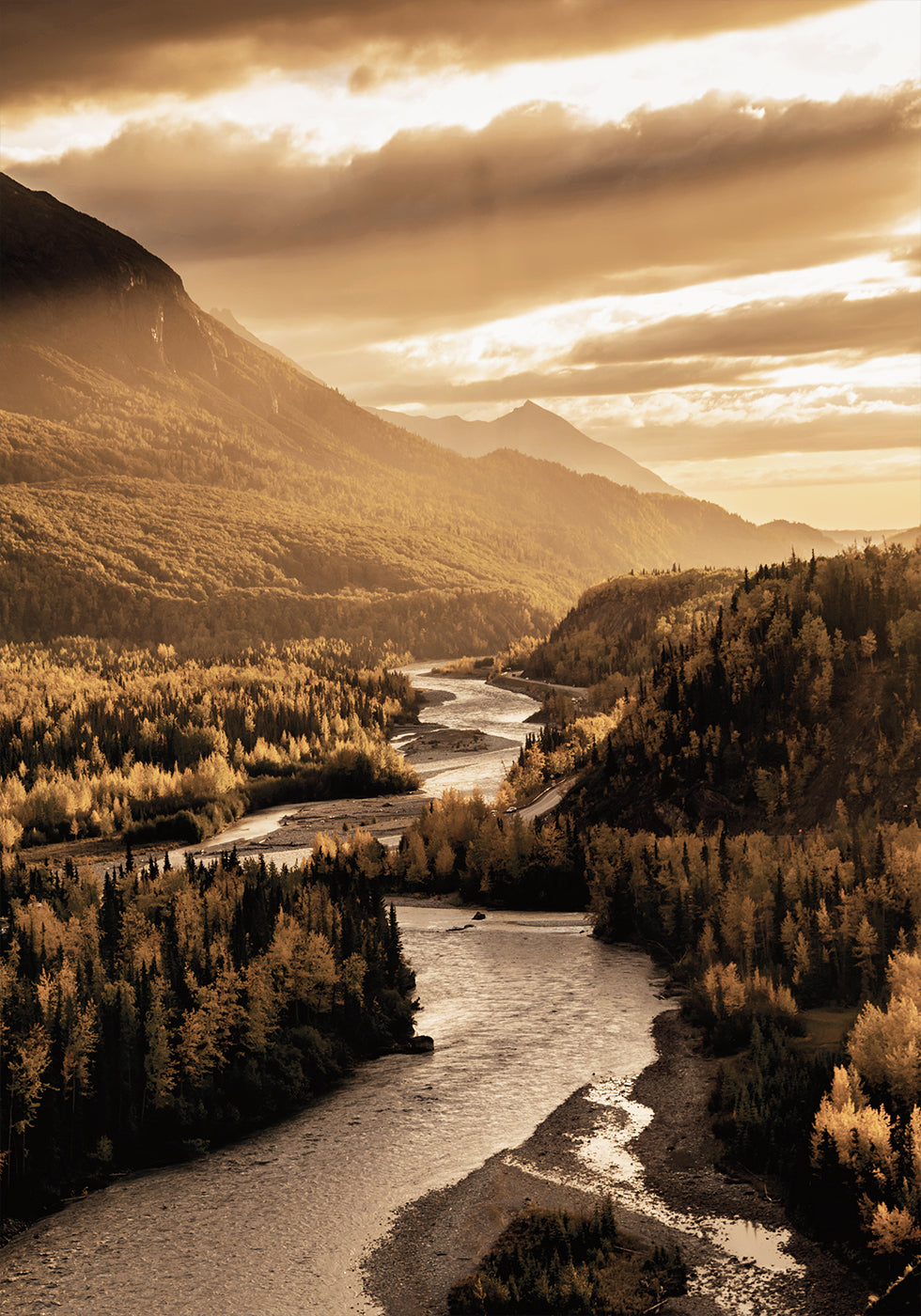 Autumn River Valley Poster - Posterbox.dk
