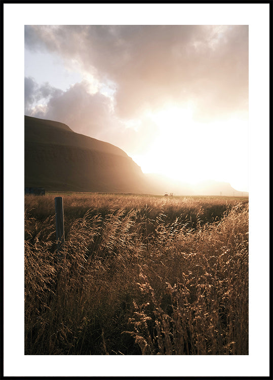 Autumn Sunset Over the Field Poster - Posterbox.dk