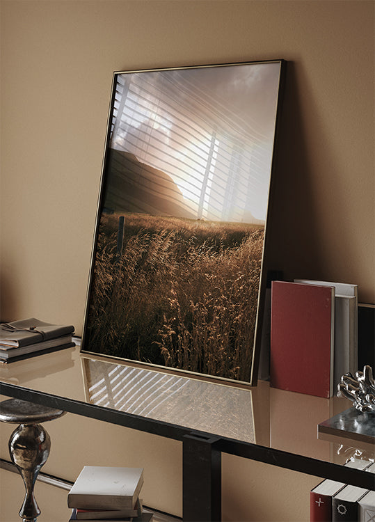 Autumn Sunset Over the Field Poster - Posterbox.dk
