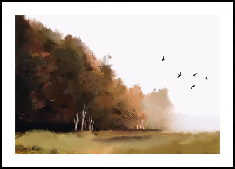 Autumn Watercolor Landscape Poster - Posterbox.dk