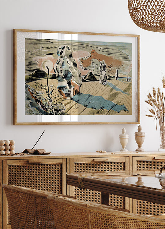 Avebury, surreal landscape by Paul Nash Poster - Posterbox.dk