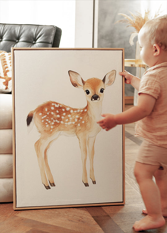 Baby Deer With Spots Poster - Posterbox.dk