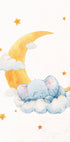 Baby Elephant on Moonlit Clouds Poster - Posterbox.dk