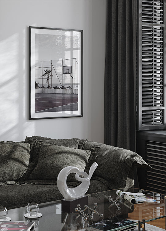 Basketball Court by the Sea Poster - Posterbox.dk