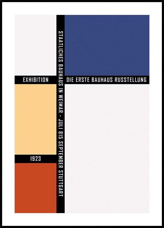 Bauhaus Color Blocks 1923, Geometric Grid Poster - Posterbox.dk
