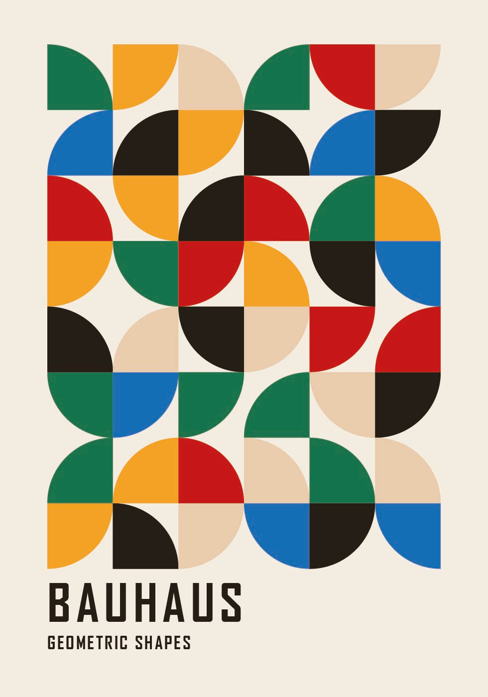 Bauhaus Geometric Shapes No.3 Poster - Posterbox.dk
