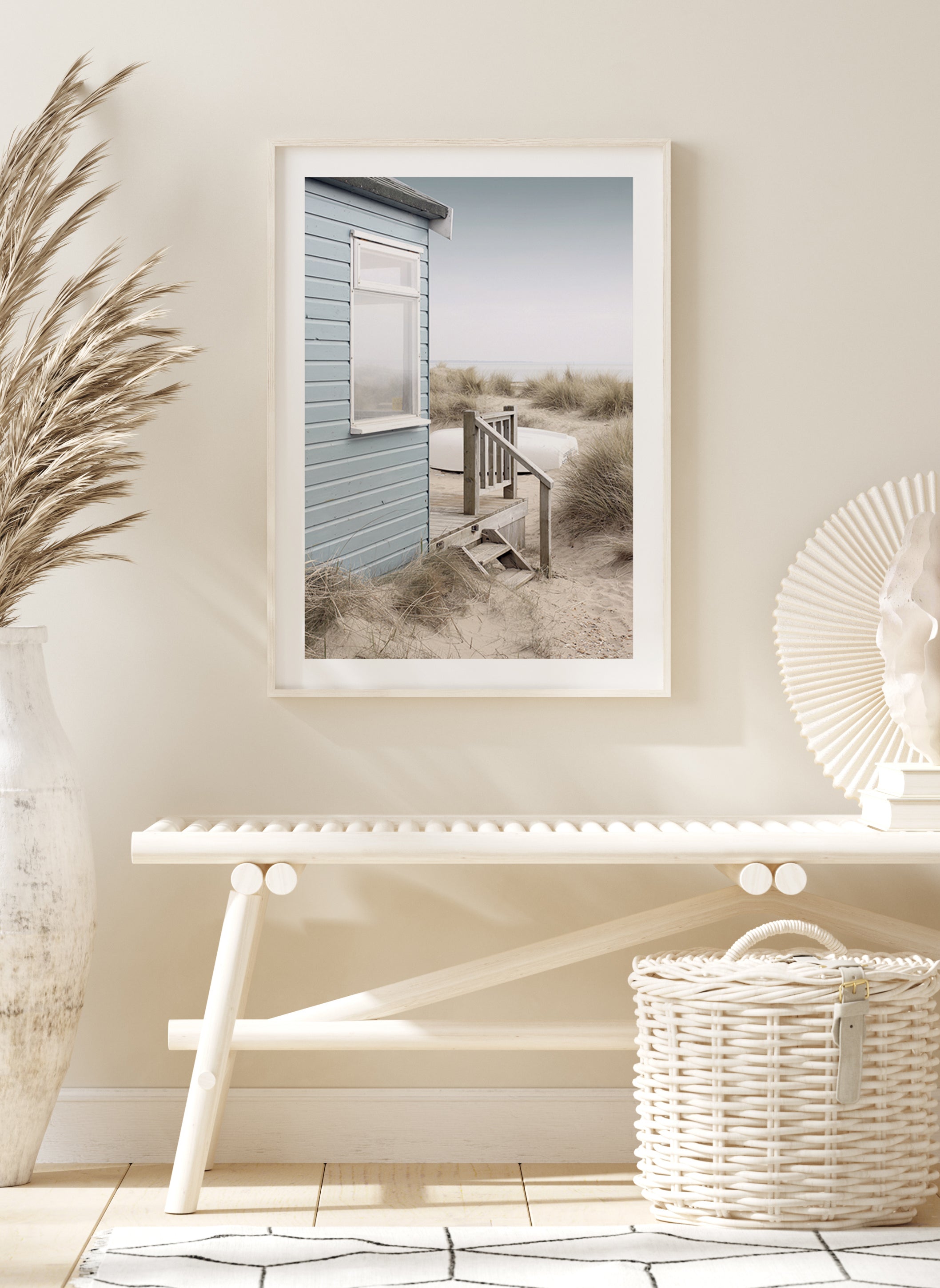 Beach Hut and Boat Poster - Posterbox.dk